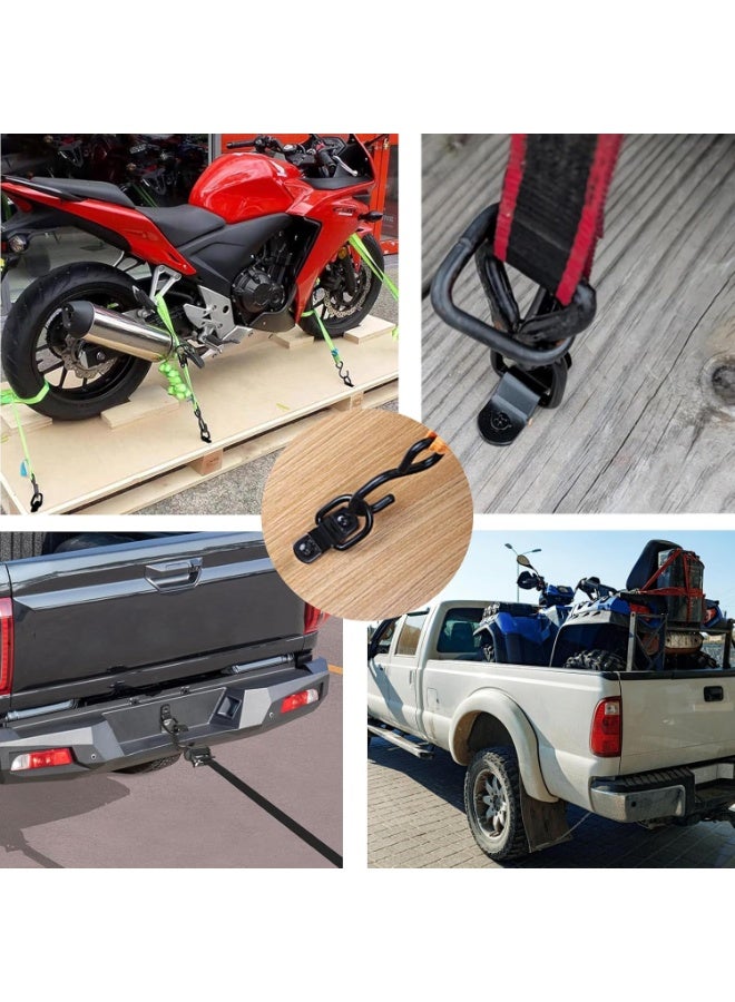 مرساة تثبيت حلقة D 1/4 بوصة حلقات ربط مرساة شاحنة عالية التحمل بسعة 1200 جنيهًا مرسات شاحنات شاحنات أساس مرسات أجزاء مقاطع حزمة لسيارات SUV وسيارات الرحلات والسيارات المُستأجرَة والشاحنات والسيارات والقوارب والدراجات النارية تثبيت سطحي (أسود) - Image 5